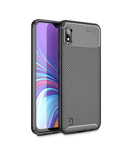 Samsung Galaxy A10 Kılıf Esnek Soft Karbon Tasarım Legion Serisi (Siyah)