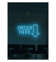 ORDER HERE Yazılı ve Şekilli Neon Tabela