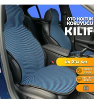Audi A7 Uyumlu Koltuk Kılıfı Minder Çizgili Siyah Mavi 2+1 Ön Arka Set