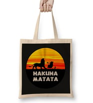 Hakuna Matata 02 Bez Çanta Uzun Saplı