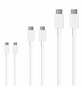 Winex 3A 45W Type-C to Type-C Data ve Hızlı Şarj Kablosu 3’lü Paket 1, 2, 3 Metre Beyaz SX26P