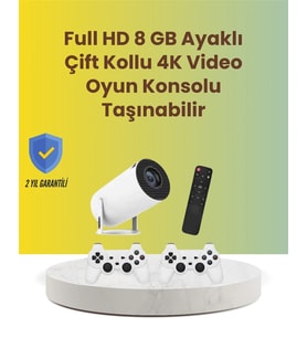 Tçift Kollu Tasarımlı Kablosuz Projeksiyon – 4k, 10.000 Oyun Ve Smart App Desteği