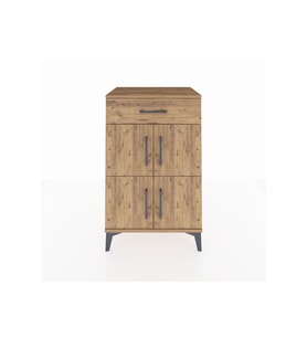 Hyperion Komodin Tek Raflı Tek Çekmeceli 4 Kapaklı 60x44x96 Çam-Çam