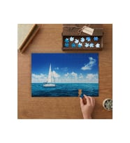 Yelkenli Tekne - Deniz - Manzara Tasarımı 240 parça Ahşap Puzzle Ahşap Kutuda MP03328