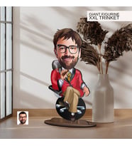 BK Gift Kişiye Özel Boss Baba Karikatürlü Büyük Boy Ahşap Biblo-4 Arkadaşa Hediye , Sevgiliye Hediye, Kişiye Özel Biblolar