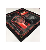 Ethnic Desen Black Seri Twill Eşarp Eşarp Askısı ile Birlikte 90x90 cm Siyah Kır