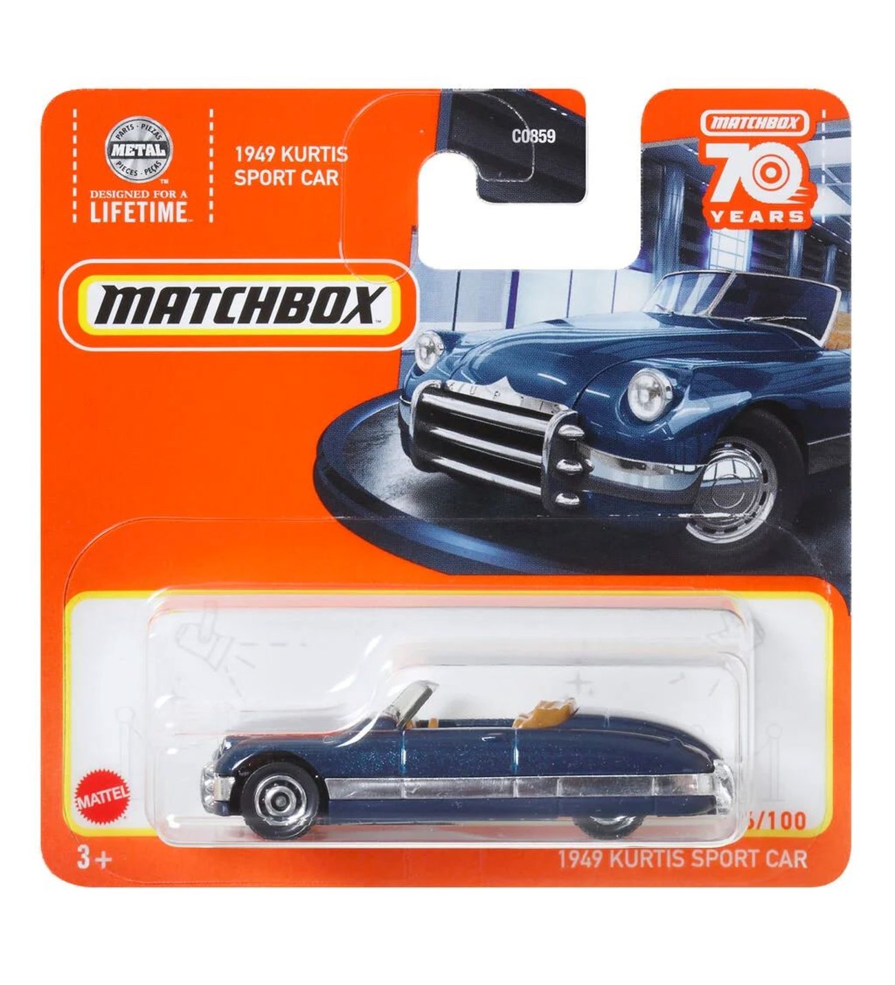 MATCHBOX 1949 KURTIS SPORT CAR ÖZEL RENK METAL TEKLİ ARAÇLAR 1:64