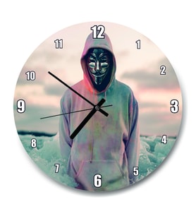 Cakatablo Okyanus Anonymous Maske Duvar Saati