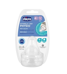 Chicco Wellbeing Silikon 2'li Biberon Emziği 4 ay+ (Çok Renkli)