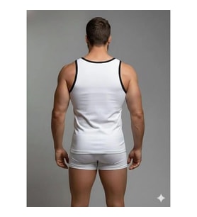 Erkek Beyaz Tank Top Boxer Takım