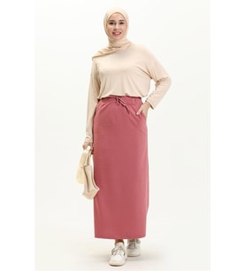 Beli Bağlamalı Cepli Spor Etek - 00152.101 - Gül Kurusu