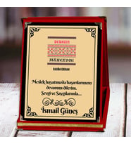 Tekstil Mühendisi Baskılı Plaket (3. Tasarım)  Kişiye Özel (Kırmızı)