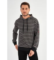 ALEXANDERGARDI ÇİZGİLİ KAPÜŞONLU SWEATSHIRT (UNX-00242) (Kahverengi)