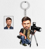 Kişiye Özel Fotoğrafçı Tasarımlı Karikatür Anahtarlık 2
