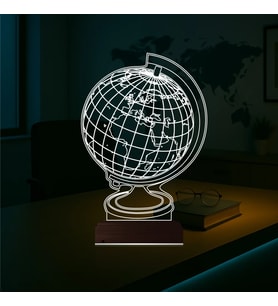Luvivia Dünya Ofis Hediye 3D Lamba - Masa Gece Lambası