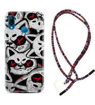 Huawei P20 Lite Mate 10 20 Lite Pro P40 Lite KılıfBoyun Asklı Rasta Silikon Kızgın Kediler 1781