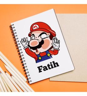 Süper Mario Tasarımlı Defter Kişiye Özel