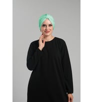 Mint Yeşili Pratik Hazır Geçmeli Tesettür Bone Sandy Pileli Salaş 2121_13