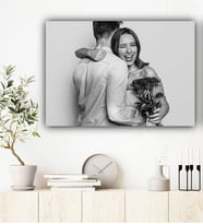Kişiye Özel Fotoğraflı Siyah Beyaz Efektli Kanvas Tablo