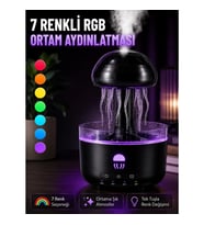Mey İthalat® Dekoratif Denizanası Efektli Hava Nemlendirici RGB Gece Lambalı Ultrasonik Buhar Cihazı