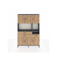 Arges Gardrop 9 Raflı 3 Çekmeceli 6 Kapaklı 132x30x195 Antrasit-Çam