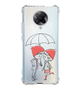Xiaomi Poco F2 Pro Köşe Korumalı Antişok Kapak Aşk Tasarımlı Şeffaf Silikon Kılıf