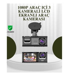 3 Kameralı Araç Kayıt Kamerası – 1080P Ön Kamera, G-Sensör, Gece Görüş ve 170° Geniş Açı