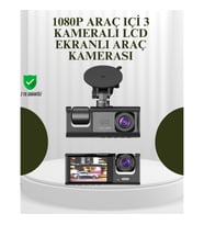 3 Kameralı Araç Kayıt Kamerası – 1080P Ön Kamera, G-Sensör, Gece Görüş ve 170° Geniş Açı