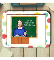 Bayan Öğretmene Özel Karikatürlü Mouse Pad