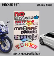 sorun yok erlel işi oto cam yazısı - Oto cam bagaj yazıları set - hologram etkili - renk değiştiren yeni nesil lüks sticker etiket setleri