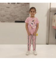 Kız Çocuk Hola Tropical Yazılı Kısa Kollu Pijama Takımı - 6-7 YAŞ / PEMBE