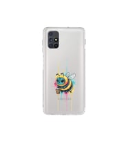 Samsung Galaxy M51 ile uyumlu Splash arı tasarımlı şeffaf silikon kılıf