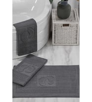 3 Lü Banyo Ayak Havlusu %100 Pamuklu 50x70 Cm Antrasit