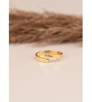 Doğum Taşlı İsimli Gümüş Yüzük (Gold)