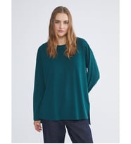 LCW EVERYDAY Yeşil Bisiklet Yaka Oversize Kadın Tişört