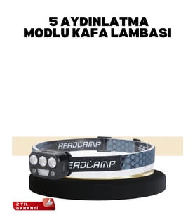 Kamp ve Trekking İçin Sensörlü LED Kafa Lambası