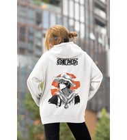 One Piece Anime Karakter Baskılı Unisex Oversize Hoodie