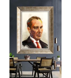 Gümüş Çerçeveli Atatürk Tablo ds396