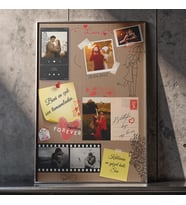 Ezgoola / Sevgililer Günü Kolaj Tablo /  Kişiye Özel illüstrasyon Tablosu / 14 Şubat / Kişiye özel hediye / Özel hediye / tablo / çerçeveli poster (Beyaz)