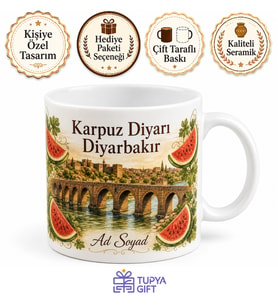 Karpuz Diyarı Diyarbakır On Gözlü Köprü Manzaralı Şık Kupa Bardak Hediye