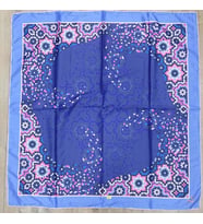 Mandala Desen Black Seri Twill Eşarp Eşarp Askısı ile Birlikte 90x90 cm Saks Pud