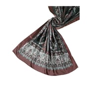 Işıl İpek Etnik Desenli Jan Jan Şal 75x190 cm (Bordo)