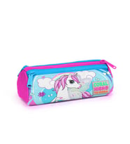 Coral High Kids Mavi Neon Pembe Unicorn Desenli Üç Bölmeli Kalem Çantası 22011