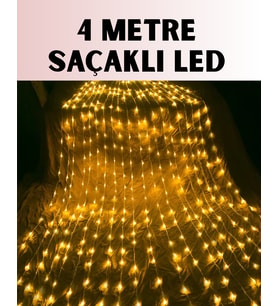 4 Metre Icicle Şelale Led Yılbaşı Perde Işık Sıcak Ambiyans