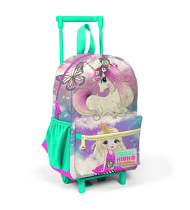 Minik Yuva Çekçekli Sırt Çantası Pembe Su Yeşili Unicornlu Kız İki Bölmeli 24033