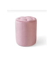 Pudra Pembe Kadife Puf Makyaj Masası Pufu Dekoratif Oturma Pufu
