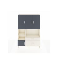 Arges Dolap 7 Raflı 2 Çekmeceli 5 Kapaklı 132x30x195 Aytaşı-Antrasit/Aytaşı