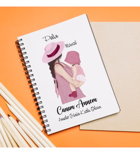 Anneler Günü Tasarımlı Defter Kişiye Özel