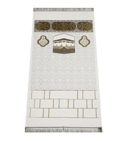 Kabe Desenli Şönil Seccade - Beyaz
