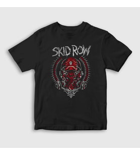 Presmono Unisex Çocuk Siyah Gas Mask Skid Row T-Shirt 430652tt